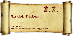 Mindek Kadosa névjegykártya